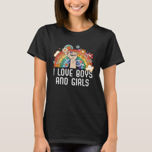 T-shirt I Love Boys And Girls Bisexual Fierté Bisexualité 