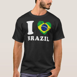 T-shirt I Love Brazil Heart Flag Brésil