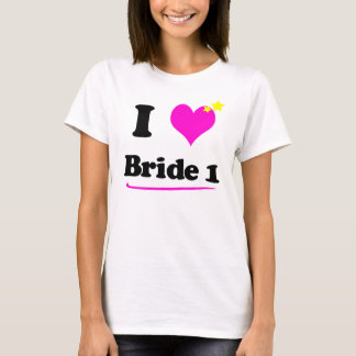 T-shirt I Love Bride 1 Hanes Décontracté Comfort Tee