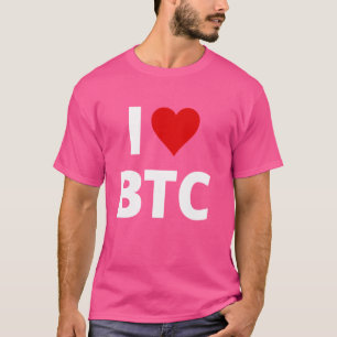 T-shirt I Love BTC (Coeur Rouge) - Bitcoin Et Crypto