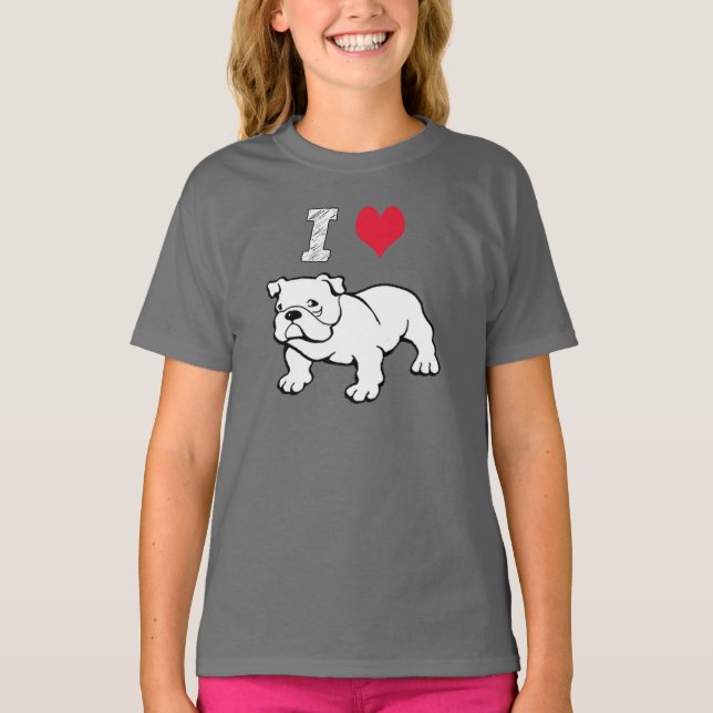 T-shirt I Love Bulldog (Devant)