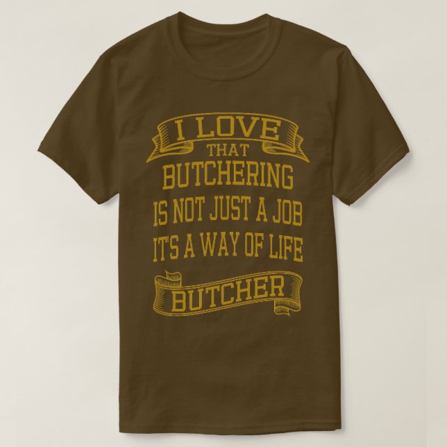 T-shirt I Love Butchering Vintage Style 1 (Design devant)