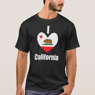 T-shirt I Love California Bear Heart State Flag