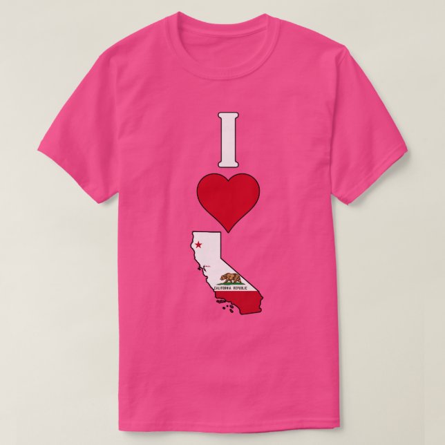 T-shirt I Love California Vertical I Heart California Stat (Design devant)