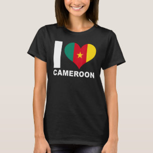 T-shirt I Love Cameroon Heart Flag Cameroun 1