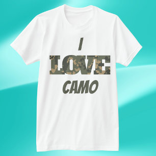 T-shirt I Love Camouflage Vert Brown  