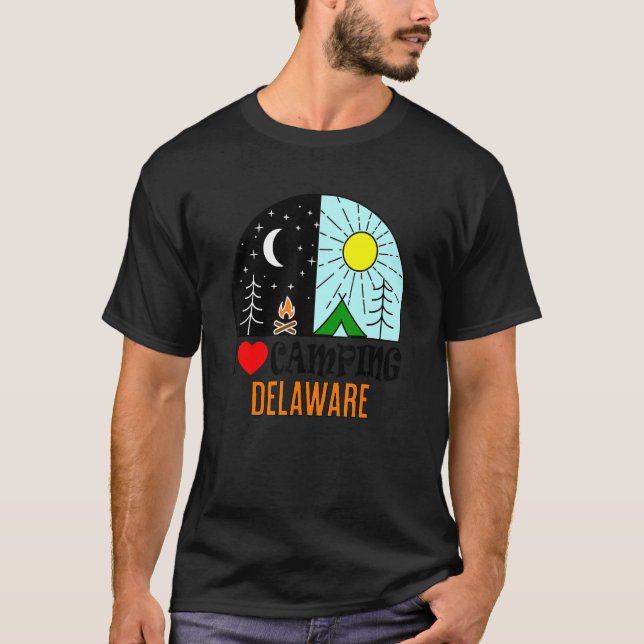 T-shirt I Love Camping Delaware America Outdoors Nature Hi (Devant)