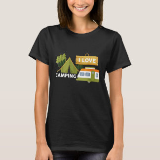 T-shirt I Love Camping Happy Camper Hobby Sports Nouveauté