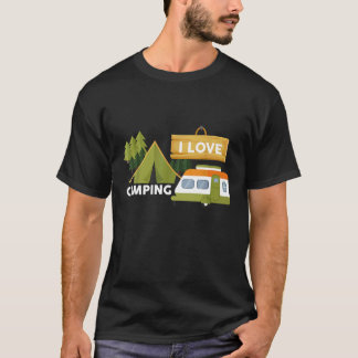 T-shirt I Love Camping Happy Camper Hobby Sports Nouveauté