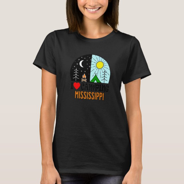 T-shirt I Love Camping Mississippi America Outdoors Nature (Devant)