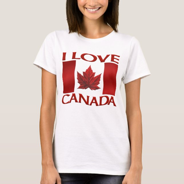 T-shirt I Love Canada Femmes Canada Souvenir Tops (Devant)