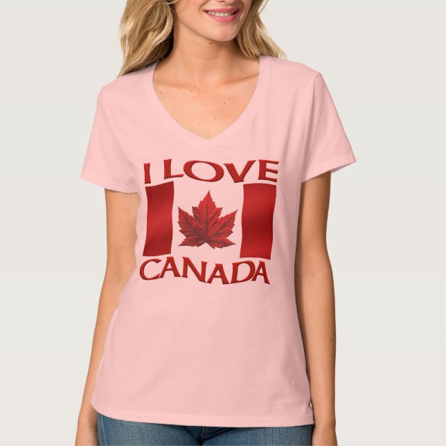T-shirt I Love Canada Femmes's Canada Souvenir Top (Devant)