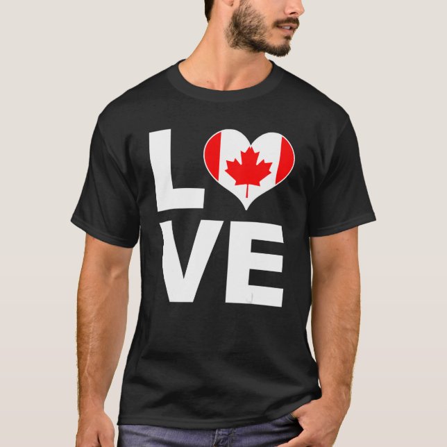 T-shirt I Love Canada Heart Flag Canada (Devant)