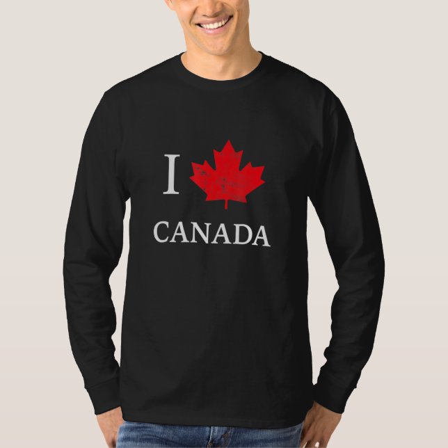 T-shirt I Love Canada Maple Leaf Heart Canada Day Tee (Devant)