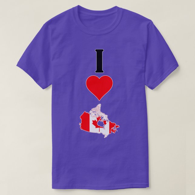 T-shirt I Love Canada Vertical I Heart Country Carte (Design devant)