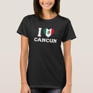 T-shirt I Love Cancun Heart Mexico Flag