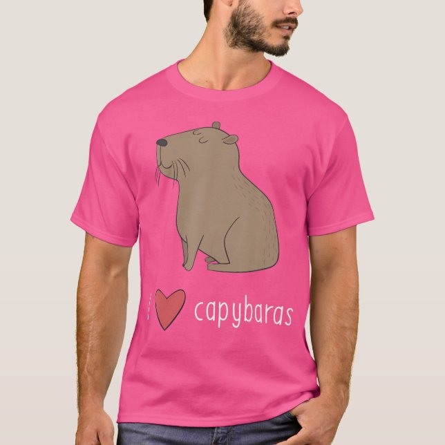 T-shirt I Love Capybaras mignon Capybara (Devant)