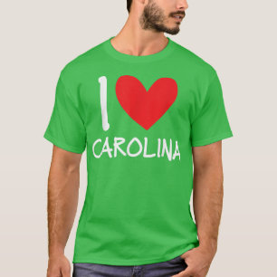 T-shirt I Love Carolina Nom Fille Personnalisée Femme Bff