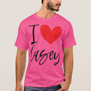 T-shirt I Love Casey Nom Coeur Personnalisé Hommes Guy BFF