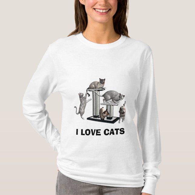 T-shirt I LOVE CATS (Devant)