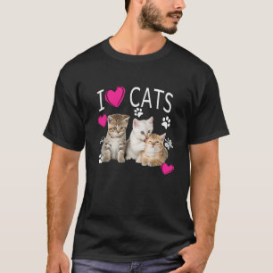 T-shirt I Love Cats Chemise Amoureux des chats I love Kitt