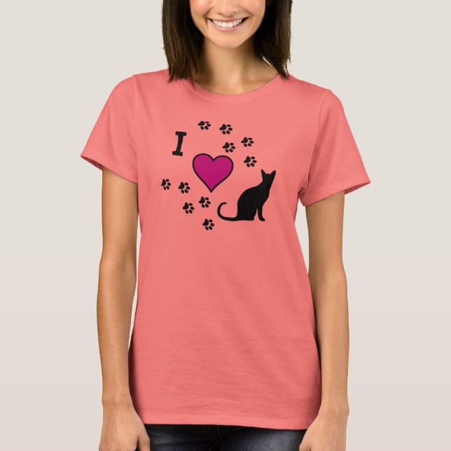 T-shirt I Love Cats Shirt (Devant)
