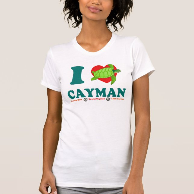 T-shirt I Love Cayman Unique Women's Bella Canvas (Devant)