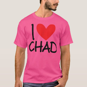 T-shirt I Love Chad Nom Hommes Personnalisés Guy BFF Ami H