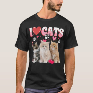 T-shirt I Love Chats Chemise Amoureux des chats Tee - I lo