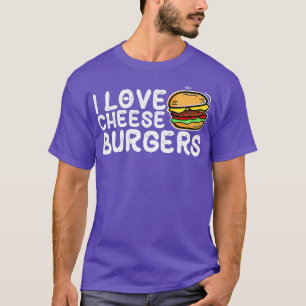 T-shirt I Love Cheese Burgers Hamburger Femmes et Cheesebu