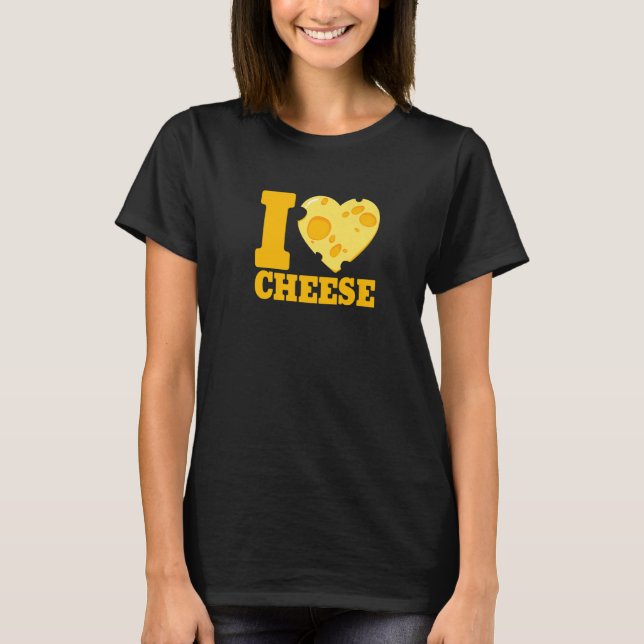 T-shirt I love cheese heart Cheese 's day cheesy   2 (Devant)