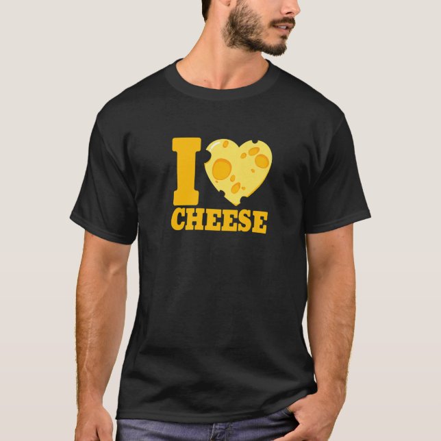 T-shirt I love cheese heart Cheese 's day cheesy   2 (Devant)