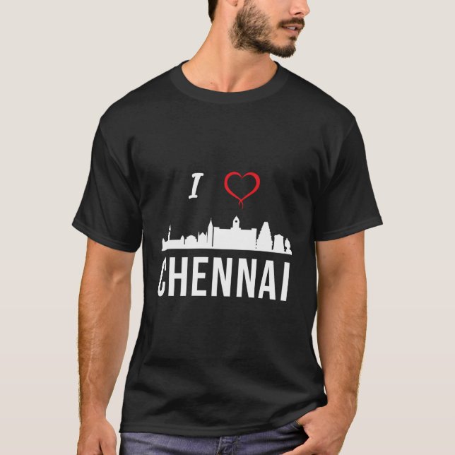 T-shirt I Love Chennai Madras Tamil Tamilnadu (Devant)