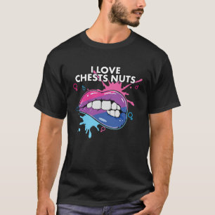 T-shirt I Love Chests Nuts Bisexual Fierté Bisexualité LGB