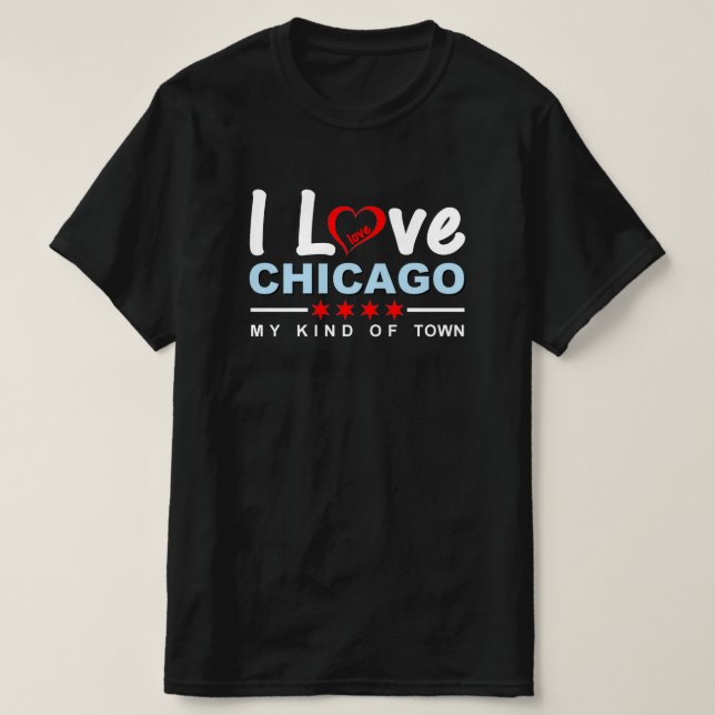 T-shirt I Love Chicago, My Genre Town, Illinois (Design devant)
