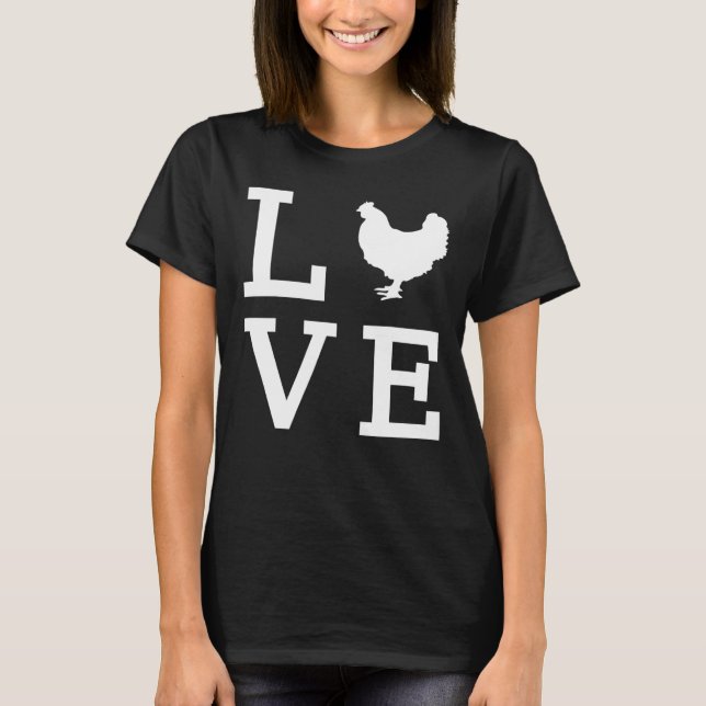 T-shirt I Love Chickens Animal Pet Farmer Tee (Devant)