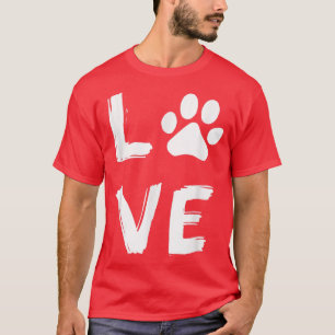 T-shirt I Love Chien Paw Chien Imprimer Chien Amoureux des