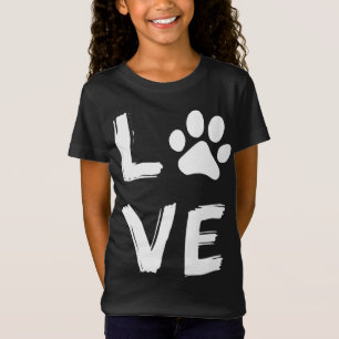 T-Shirt I Love Chien Paw Chien Imprimer Chien Amoureux des