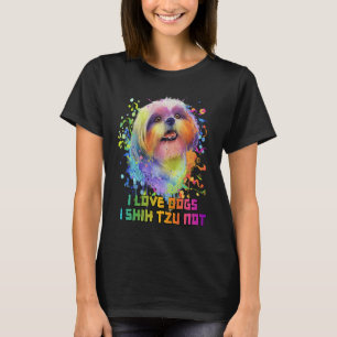 T-shirt I Love Chiens I Shih Tzu Not Chien Maman Humour Fu