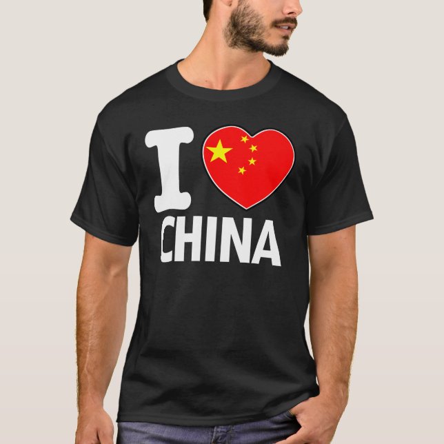 T-shirt I Love china cadeau (Devant)