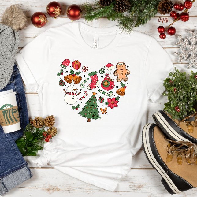 T-shirt I Love Christmas : Festive (Festive vibes: Christmas Joy Heart Tee ❤️🎄)