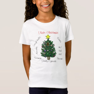 T-Shirt I Love Christmas Yellow Star Gingerbread Homme Tre
