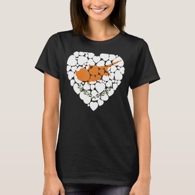 T-shirt I Love Chypre Drapeau Chypre (Devant)