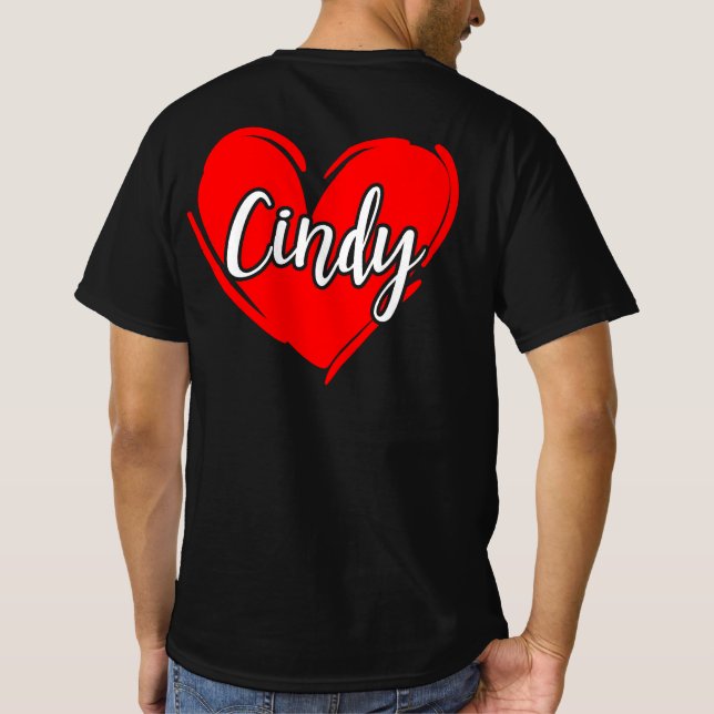 T-shirt I Love CINDY - Love Heart, Gifts Valentine's Day (Dos)
