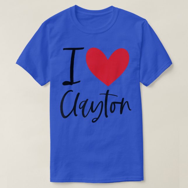 T-shirt I Love Clayton Nom Coeur Personnalisé Hommes Guy B (Design devant)