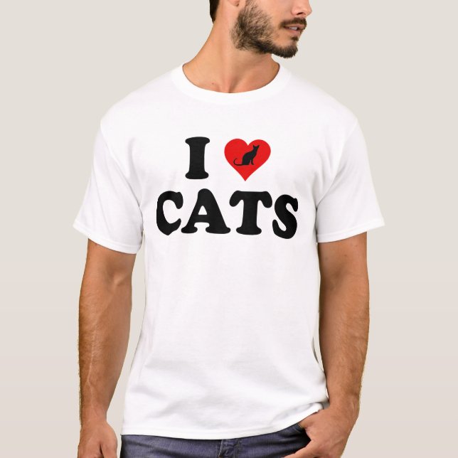 T-shirt I Love (Coeur) Chats (Devant)
