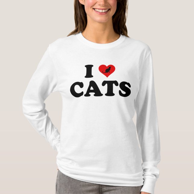 T-shirt I Love (Coeur) Chats (Devant)