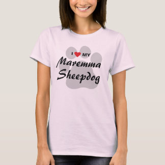 T-shirt I Love (Coeur) My Maremma Sheepdog Lovers Shirt