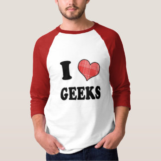 T-shirt I Love (Coeur Plaid) Geek