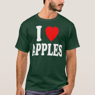 T-shirt I Love (Coeur) Pommes Fruit Automne Collecte Autom